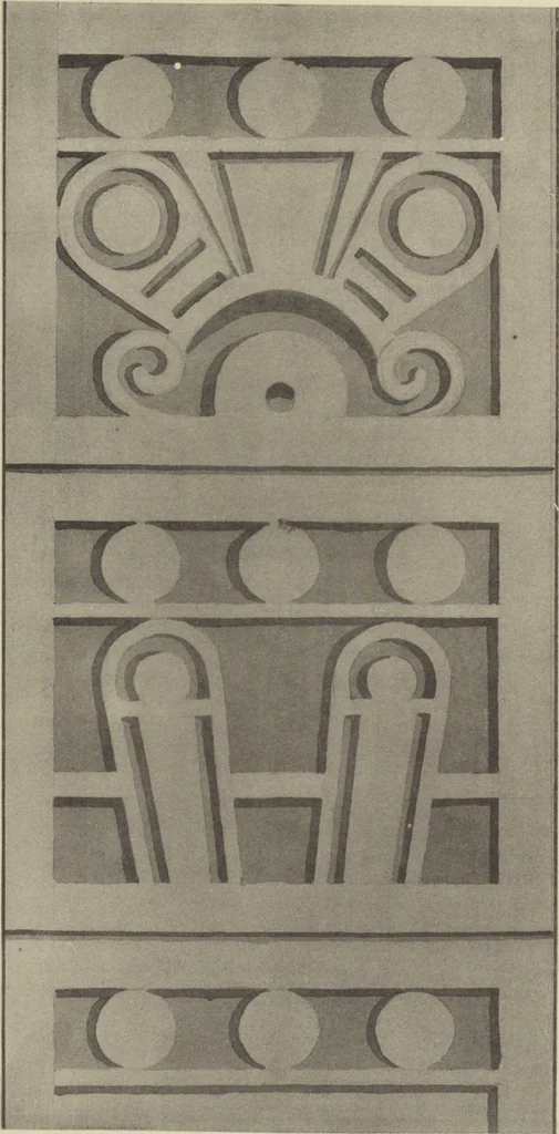 An illustration from Monumentos del arte mexicano antiguo : Ornamentación, mitología, tributos y monumentos : [volume 2] / por el Dr. Antonio Peñafiel, 1890, leaf 54