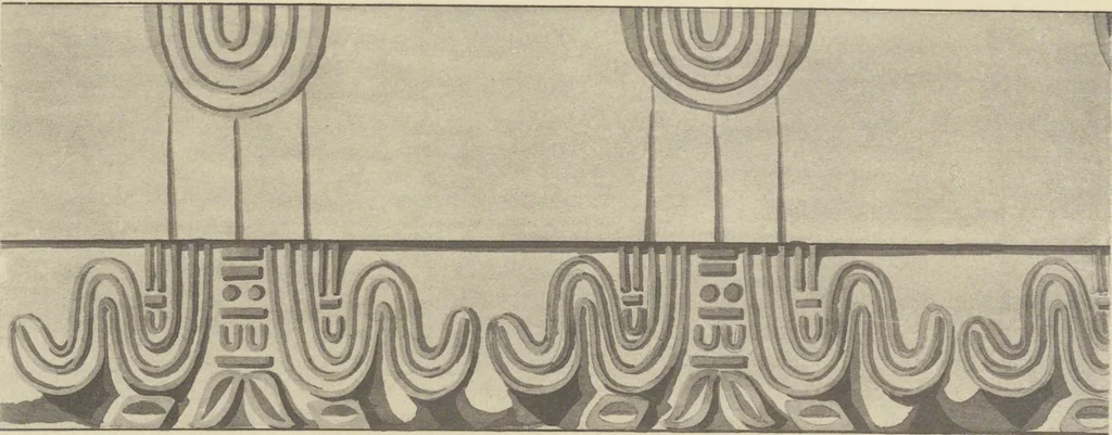 An illustration from Monumentos del arte mexicano antiguo : Ornamentación, mitología, tributos y monumentos : [volume 2] / por el Dr. Antonio Peñafiel, 1890, leaf 58
