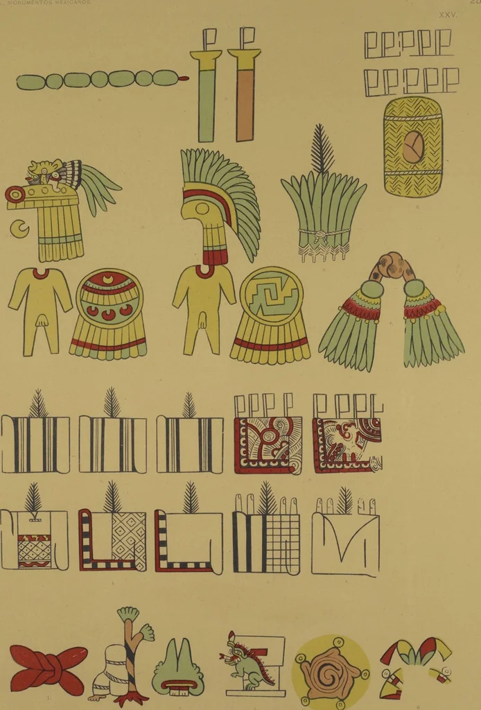 An illustration from Monumentos del arte mexicano antiguo : Ornamentación, mitología, tributos y monumentos : [volume 3] / por el Dr. Antonio Peñafiel, 1890, leaf 176