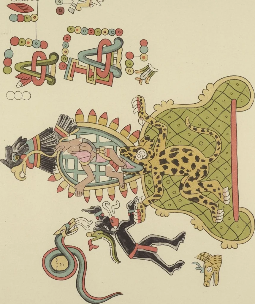 An illustration from Monumentos del arte mexicano antiguo : Ornamentación, mitología, tributos y monumentos : [volume 3] / por el Dr. Antonio Peñafiel, 1890, leaf 196