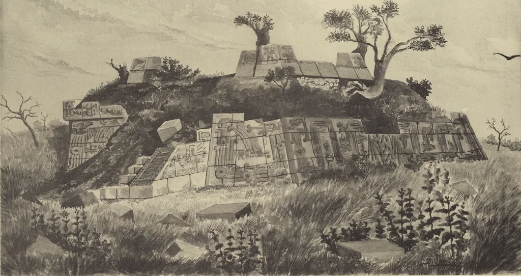 An illustration from Monumentos del arte mexicano antiguo : Ornamentación, mitología, tributos y monumentos : [volume 3] / por el Dr. Antonio Peñafiel, 1890, leaf 26