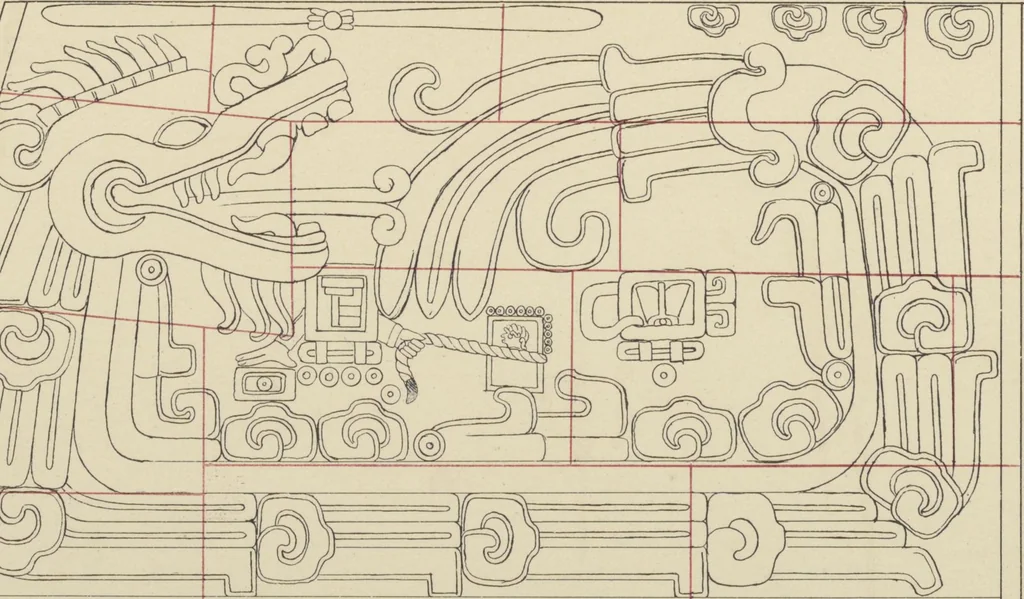 An illustration from Monumentos del arte mexicano antiguo : Ornamentación, mitología, tributos y monumentos : [volume 3] / por el Dr. Antonio Peñafiel, 1890, leaf 34