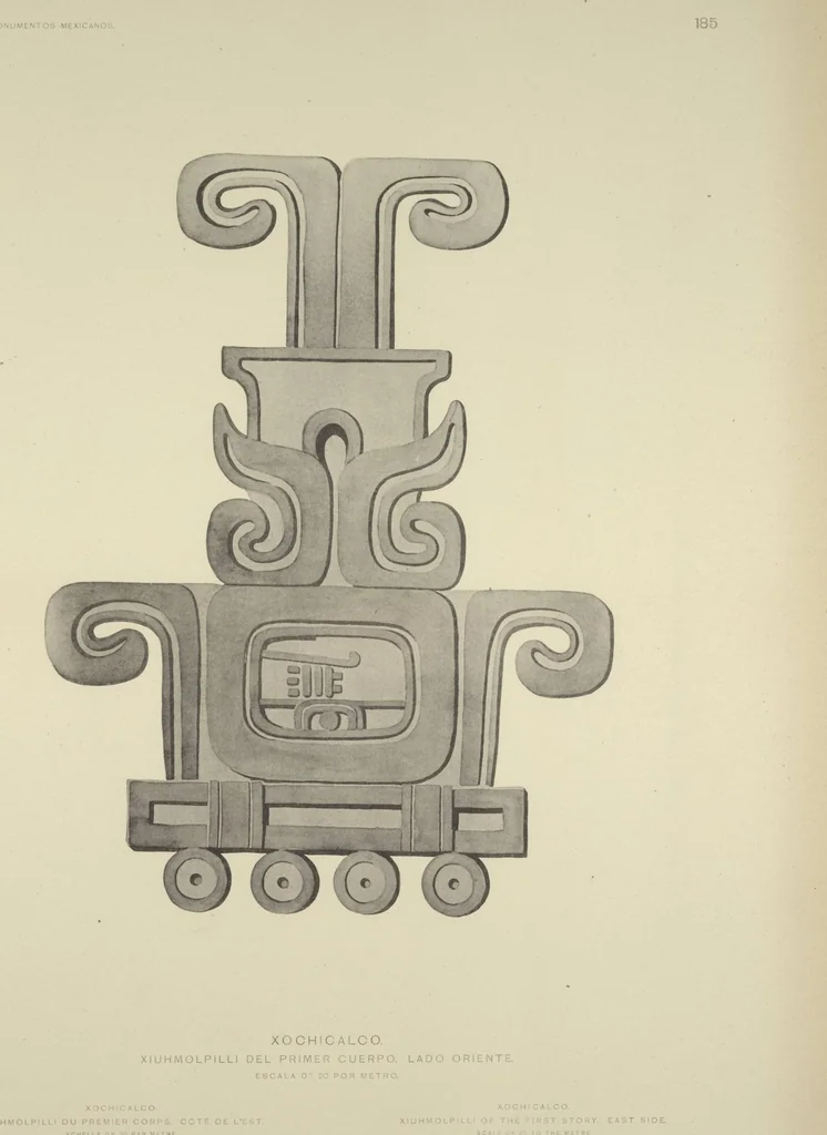 An illustration from Monumentos del arte mexicano antiguo : Ornamentación, mitología, tributos y monumentos : [volume 3] / por el Dr. Antonio Peñafiel, 1890, leaf 38