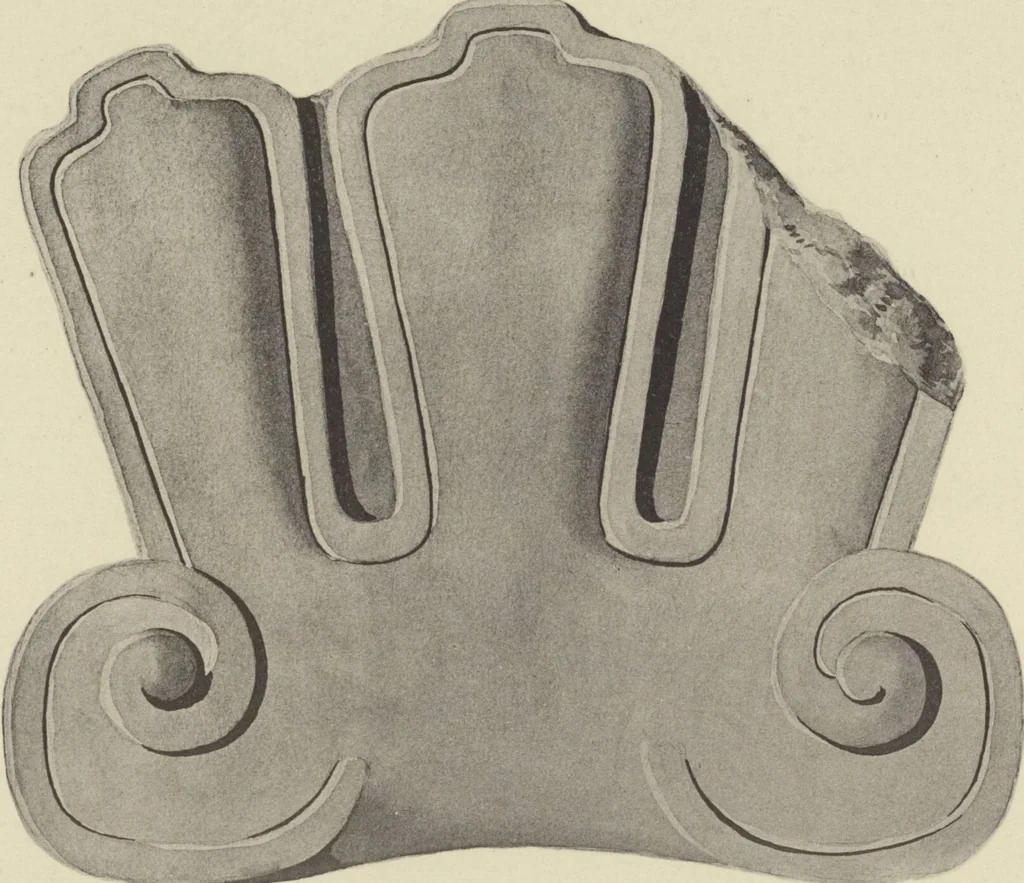 An illustration from Monumentos del arte mexicano antiguo : Ornamentación, mitología, tributos y monumentos : [volume 3] / por el Dr. Antonio Peñafiel, 1890, leaf 74