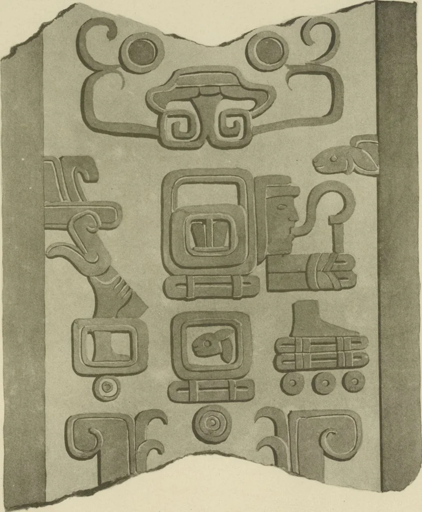 An illustration from Monumentos del arte mexicano antiguo : Ornamentación, mitología, tributos y monumentos : [volume 3] / por el Dr. Antonio Peñafiel, 1890, leaf 76