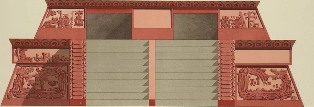 An illustration from Monumentos del arte mexicano antiguo : Ornamentación, mitología, tributos y monumentos : [volume 3] / por el Dr. Antonio Peñafiel, 1890, leaf 86
