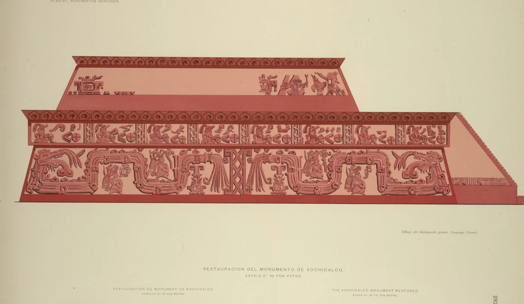 An illustration from Monumentos del arte mexicano antiguo : Ornamentación, mitología, tributos y monumentos : [volume 3] / por el Dr. Antonio Peñafiel, 1890, leaf 88