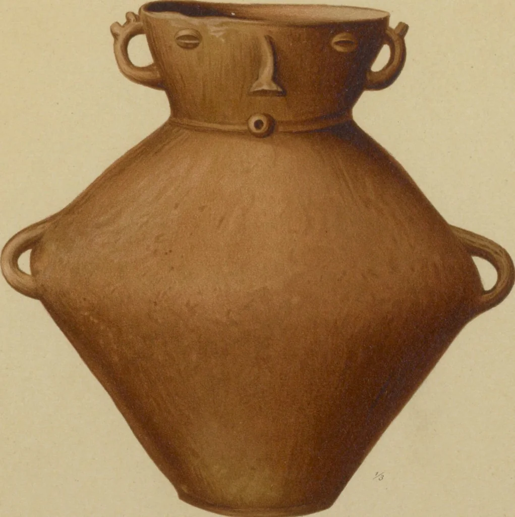 An illustration from Kultur und Industrie südamerikanischer Völker : nach dem im Besitze des Museums für Völkerkunde zu Leipzig befindlichen Sammlungen : [volume 1] / von A. Stübel, W. Reiss und B. Koppel ; Text und Beschreibung der Tafeln von Max Uhle, 1889, leaf 118