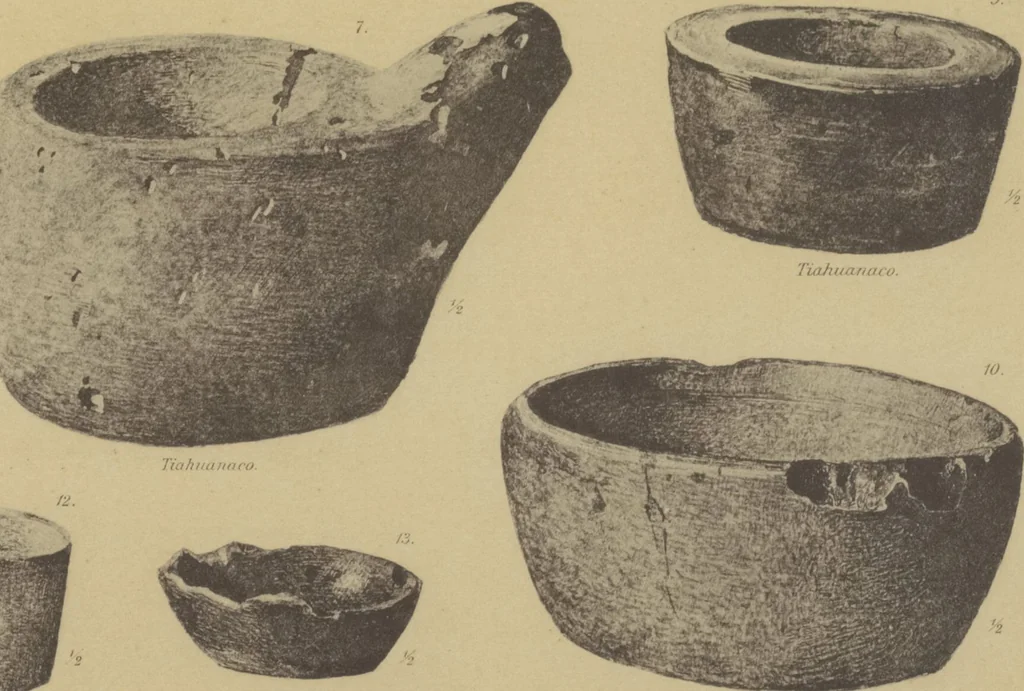 An illustration from Kultur und Industrie südamerikanischer Völker : nach dem im Besitze des Museums für Völkerkunde zu Leipzig befindlichen Sammlungen : [volume 1] / von A. Stübel, W. Reiss und B. Koppel ; Text und Beschreibung der Tafeln von Max Uhle, 1889, leaf 186