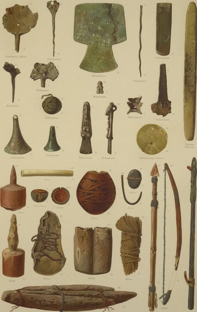 An illustration from Kultur und Industrie südamerikanischer Völker : nach dem im Besitze des Museums für Völkerkunde zu Leipzig befindlichen Sammlungen : [volume 1] / von A. Stübel, W. Reiss und B. Koppel ; Text und Beschreibung der Tafeln von Max Uhle, 1889, leaf 230