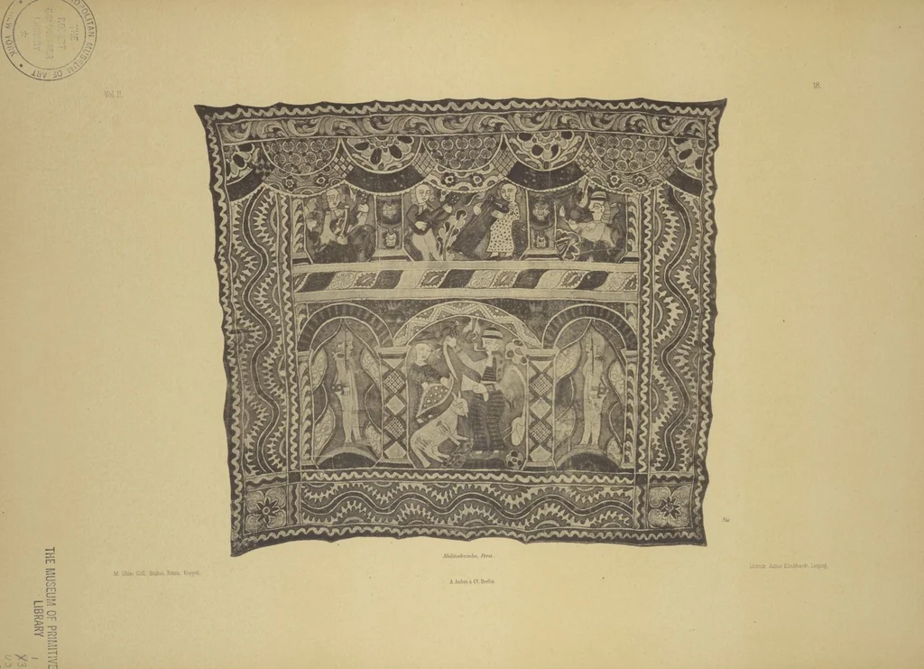 An illustration from Kultur und Industrie südamerikanischer Völker : nach dem im Besitze des Museums für Völkerkunde zu Leipzig befindlichen Sammlungen : [volume 2] / von A. Stübel, W. Reiss und B. Koppel ; Text und Beschreibung der Tafeln von Max Uhle, 1889, leaf 100