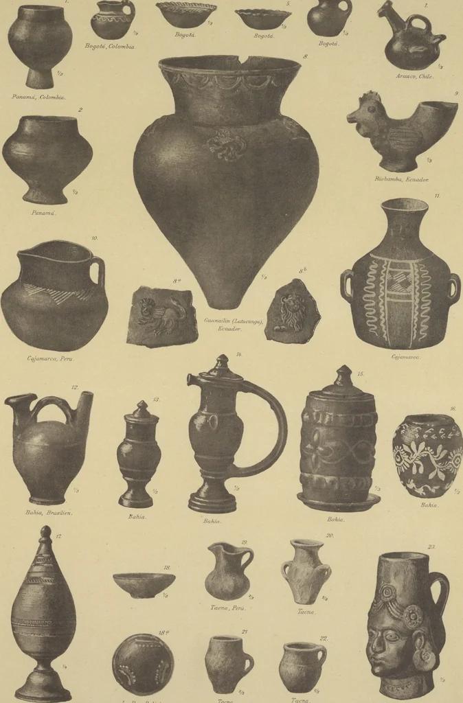 An illustration from Kultur und Industrie südamerikanischer Völker : nach dem im Besitze des Museums für Völkerkunde zu Leipzig befindlichen Sammlungen : [volume 2] / von A. Stübel, W. Reiss und B. Koppel ; Text und Beschreibung der Tafeln von Max Uhle, 1889, leaf 30