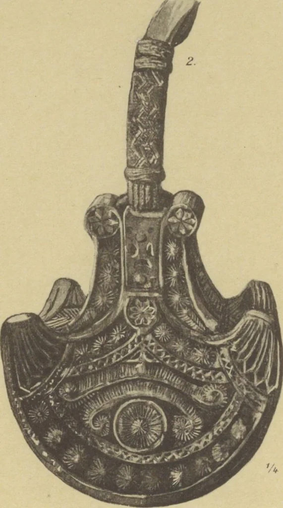 An illustration from Kultur und Industrie südamerikanischer Völker : nach dem im Besitze des Museums für Völkerkunde zu Leipzig befindlichen Sammlungen : [volume 2] / von A. Stübel, W. Reiss und B. Koppel ; Text und Beschreibung der Tafeln von Max Uhle, 1889, leaf 90