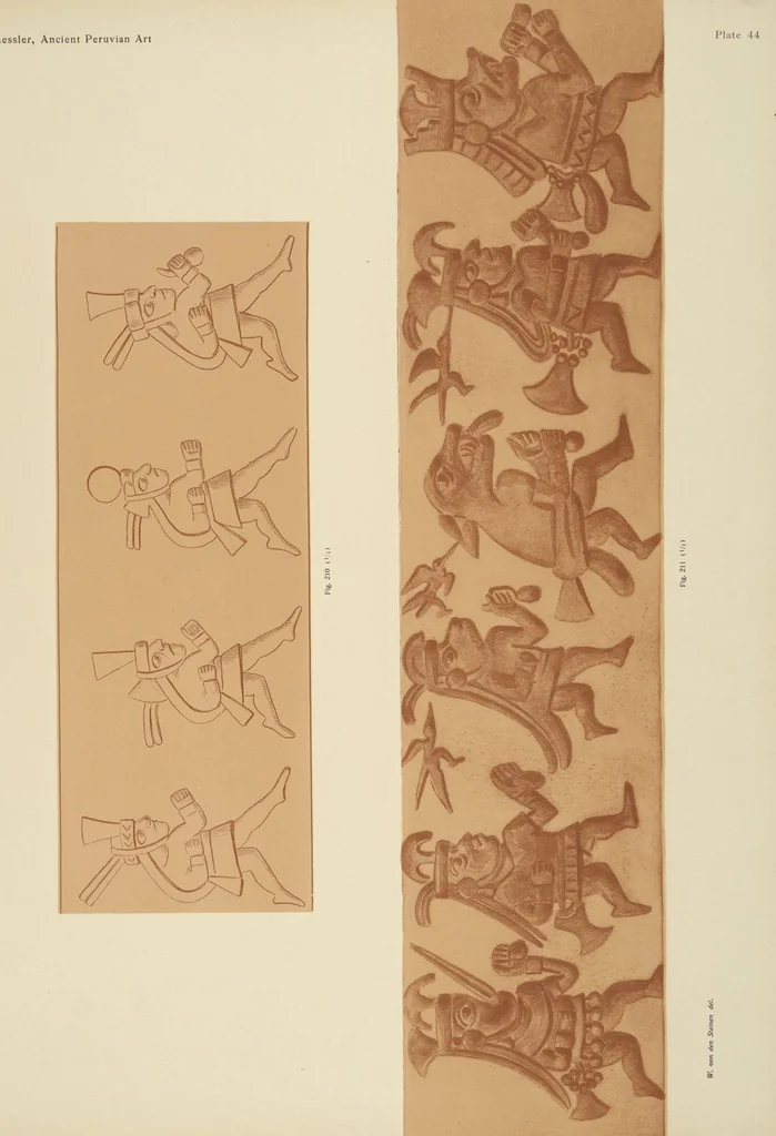 An illustration from Ancient Peruvian art : contributions to the archaeology of the empire of the Incas : [volume 1] / from his collections, by Arthur Baessler tr. by A.H. Keane ., 1902, leaf 131
