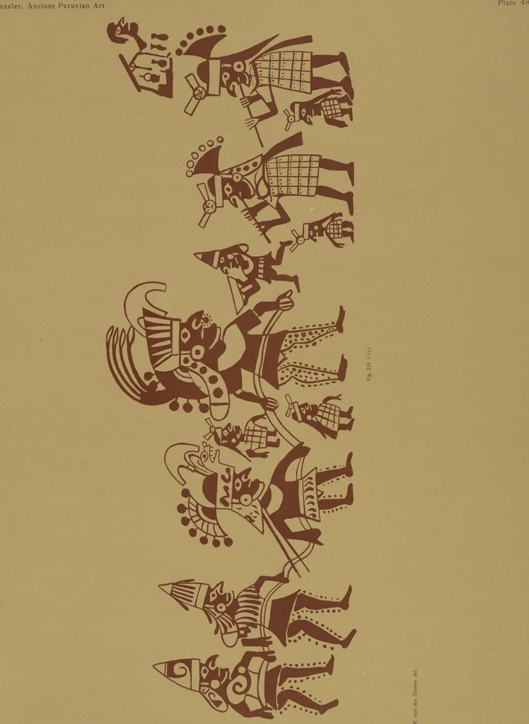 An illustration from Ancient Peruvian art : contributions to the archaeology of the empire of the Incas : [volume 1] / from his collections, by Arthur Baessler tr. by A.H. Keane ., 1902, leaf 139