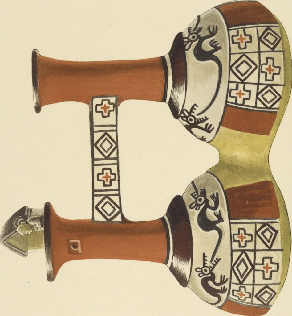 An illustration from Ancient Peruvian art : contributions to the archaeology of the empire of the Incas : [volume 1] / from his collections, by Arthur Baessler tr. by A.H. Keane ., 1902, leaf 37