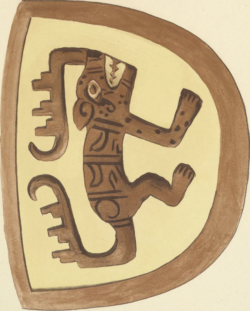 An illustration from Ancient Peruvian art : contributions to the archaeology of the empire of the Incas : [volume 2] / from his collections, by Arthur Baessler tr. by A.H. Keane ., 1902, leaf 37