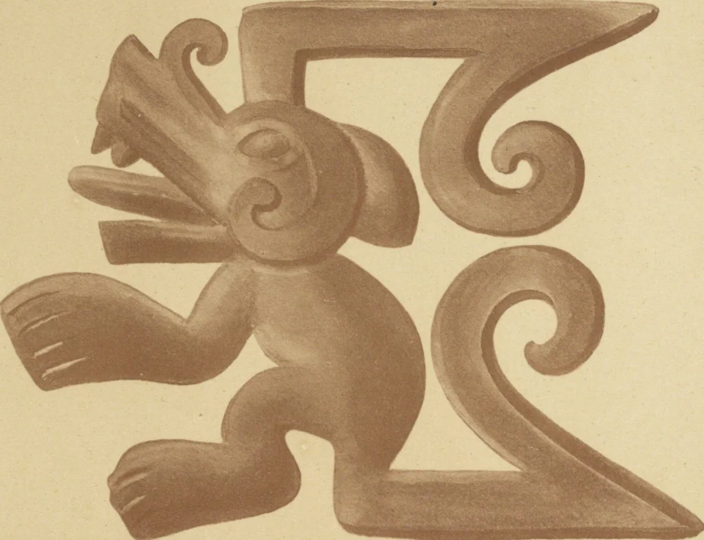 An illustration from Ancient Peruvian art : contributions to the archaeology of the empire of the Incas : [volume 2] / from his collections, by Arthur Baessler tr. by A.H. Keane ., 1902, leaf 39