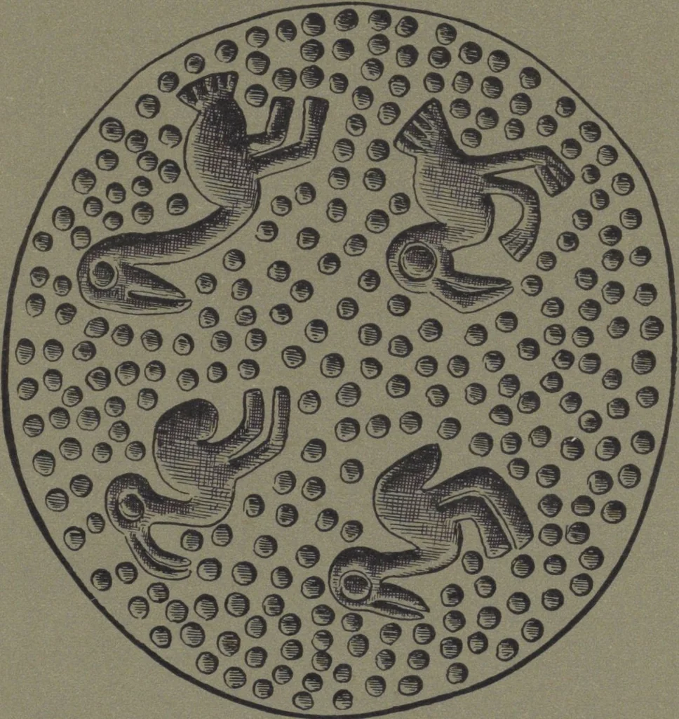 An illustration from Ancient Peruvian art : contributions to the archaeology of the empire of the Incas : [volume 2] / from his collections, by Arthur Baessler tr. by A.H. Keane ., 1902, leaf 55