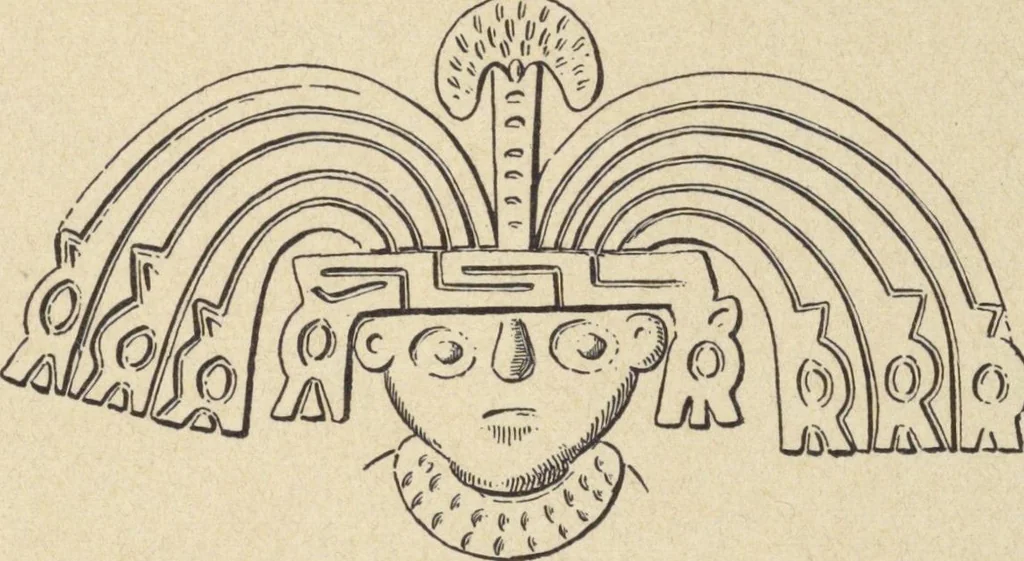 An illustration from Ancient Peruvian art : contributions to the archaeology of the empire of the Incas : [volume 2] / from his collections, by Arthur Baessler tr. by A.H. Keane ., 1902, leaf 93