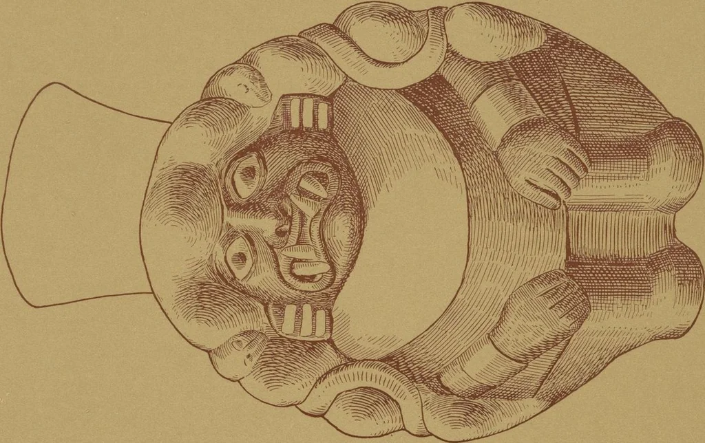 An illustration from Ancient Peruvian art : contributions to the archaeology of the empire of the Incas : [volume 3] / from his collections, by Arthur Baessler tr. by A.H. Keane ., 1902, leaf 17