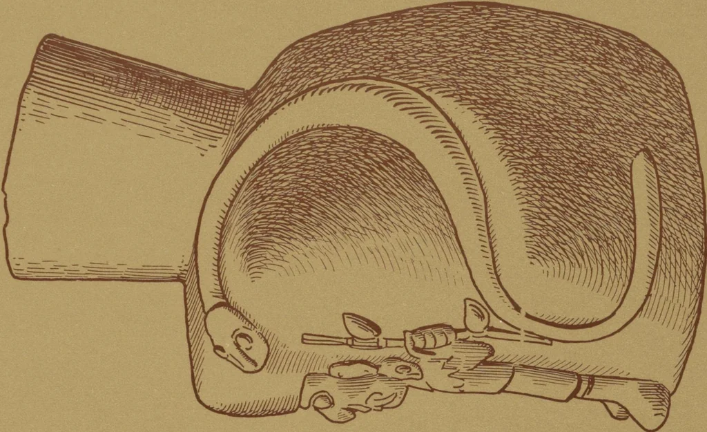 An illustration from Ancient Peruvian art : contributions to the archaeology of the empire of the Incas : [volume 3] / from his collections, by Arthur Baessler tr. by A.H. Keane ., 1902, leaf 19