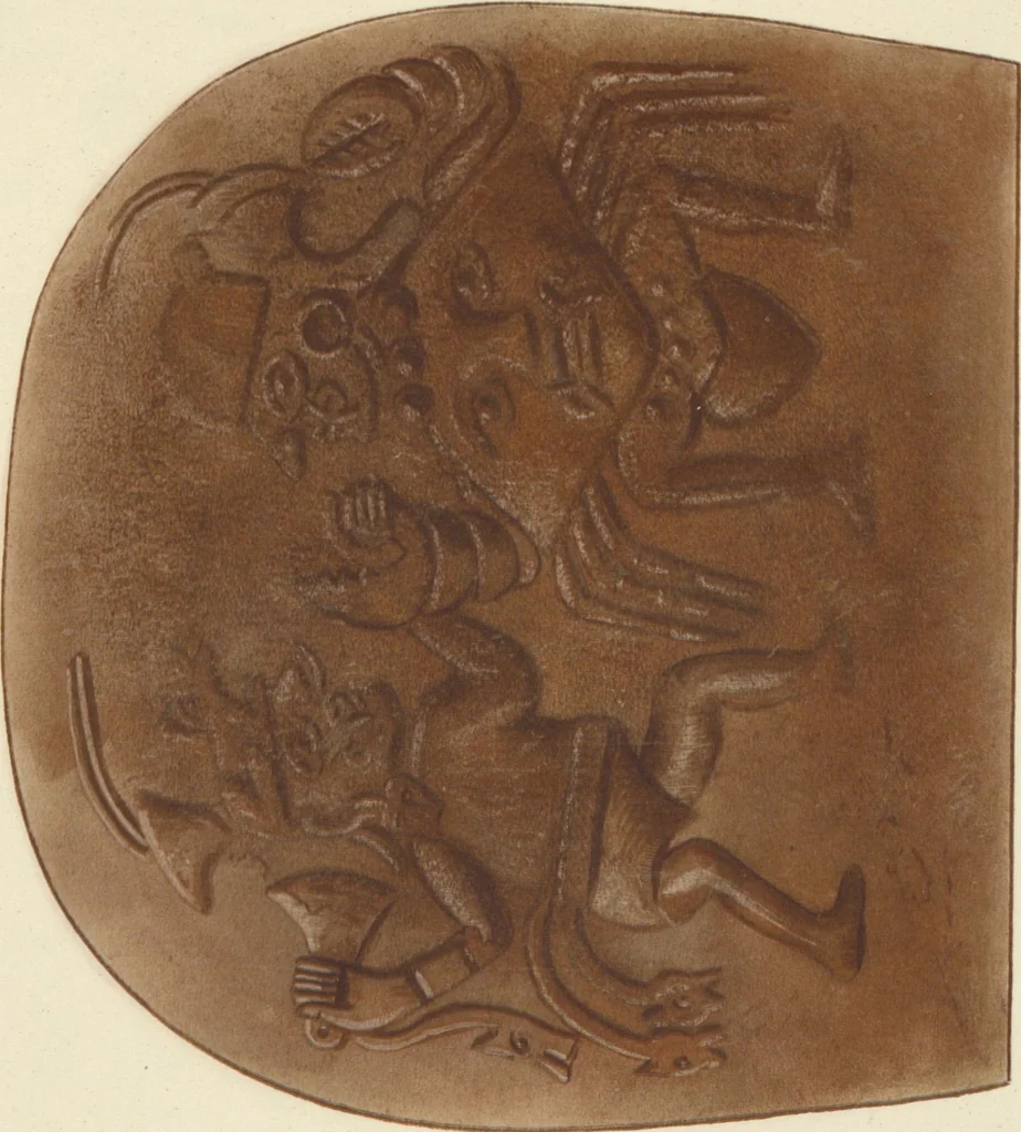 An illustration from Ancient Peruvian art : contributions to the archaeology of the empire of the Incas : [volume 3] / from his collections, by Arthur Baessler tr. by A.H. Keane ., 1902, leaf 71