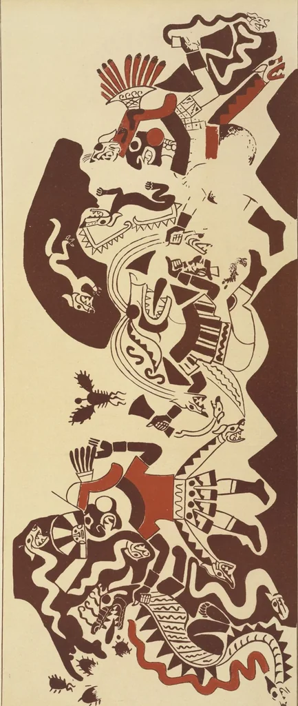 An illustration from Ancient Peruvian art : contributions to the archaeology of the empire of the Incas : [volume 3] / from his collections, by Arthur Baessler tr. by A.H. Keane ., 1902, leaf 93