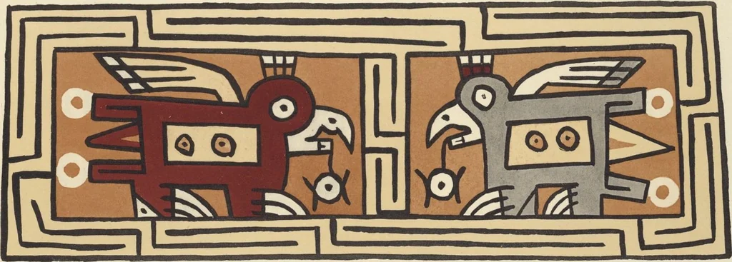 An illustration from Ancient Peruvian art : contributions to the archaeology of the empire of the Incas : [volume 4] / from his collections, by Arthur Baessler tr. by A.H. Keane ., 1902, leaf 17