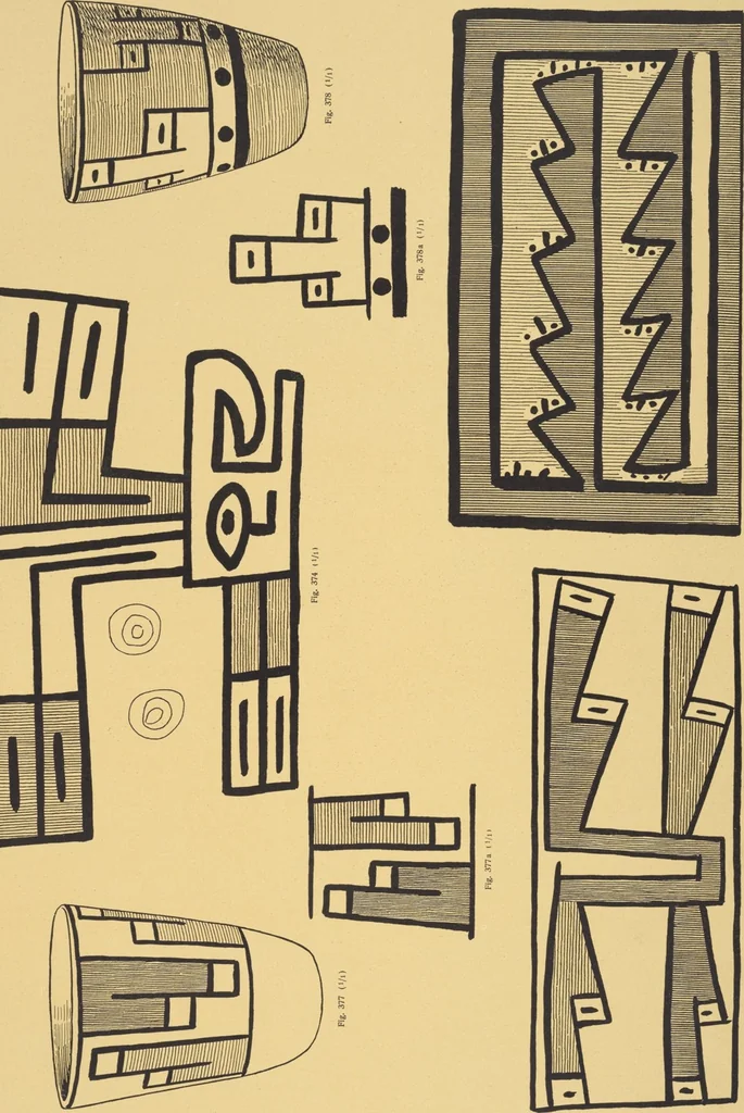 An illustration from Ancient Peruvian art : contributions to the archaeology of the empire of the Incas : [volume 4] / from his collections, by Arthur Baessler tr. by A.H. Keane ., 1902, leaf 21