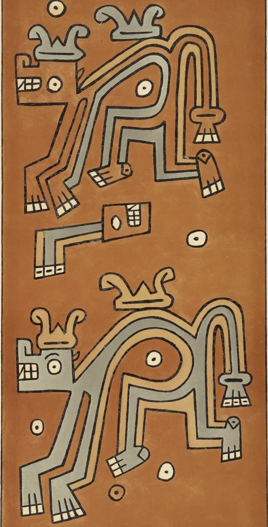 An illustration from Ancient Peruvian art : contributions to the archaeology of the empire of the Incas : [volume 4] / from his collections, by Arthur Baessler tr. by A.H. Keane ., 1902, leaf 31