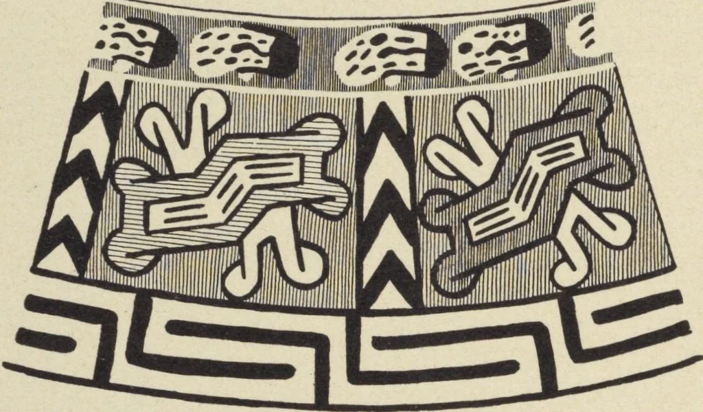 An illustration from Ancient Peruvian art : contributions to the archaeology of the empire of the Incas : [volume 4] / from his collections, by Arthur Baessler tr. by A.H. Keane ., 1902, leaf 36