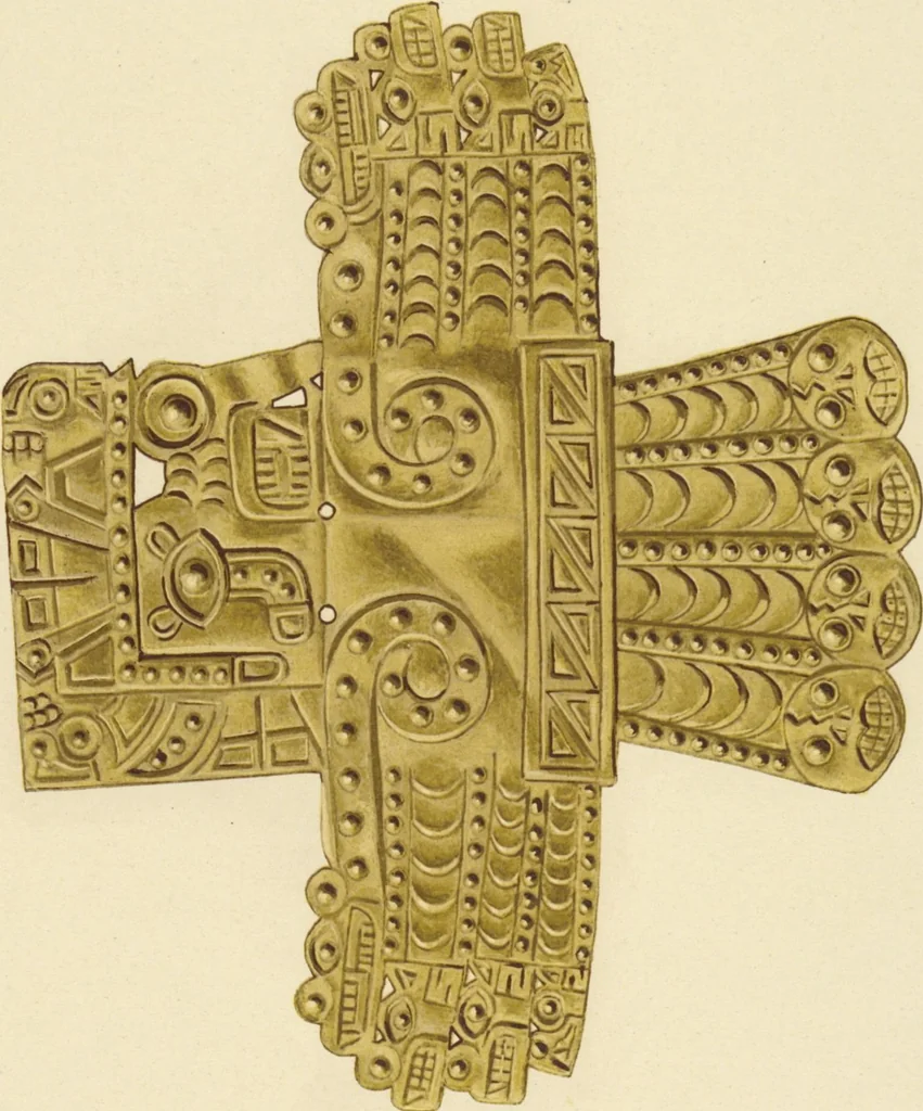 An illustration from Ancient Peruvian art : contributions to the archaeology of the empire of the Incas : [volume 4] / from his collections, by Arthur Baessler tr. by A.H. Keane ., 1902, leaf 49