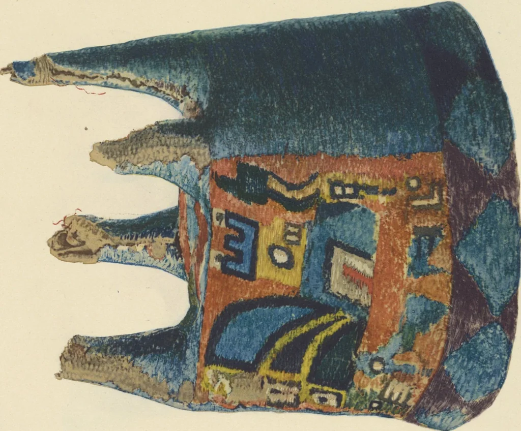 An illustration from Ancient Peruvian art : contributions to the archaeology of the empire of the Incas : [volume 4] / from his collections, by Arthur Baessler tr. by A.H. Keane ., 1902, leaf 55