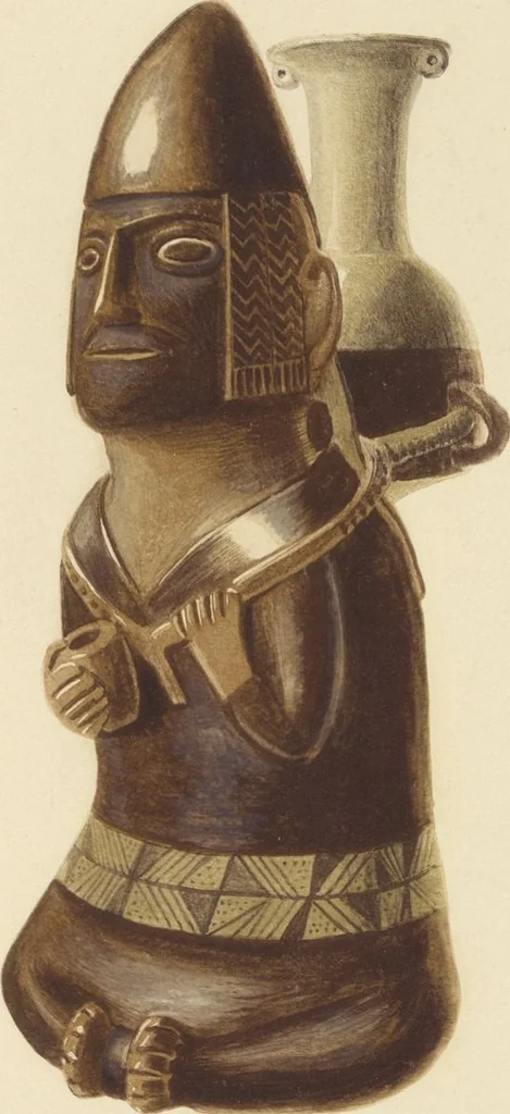 An illustration from Ancient Peruvian art : contributions to the archaeology of the empire of the Incas : [volume 4] / from his collections, by Arthur Baessler tr. by A.H. Keane ., 1902, leaf 81