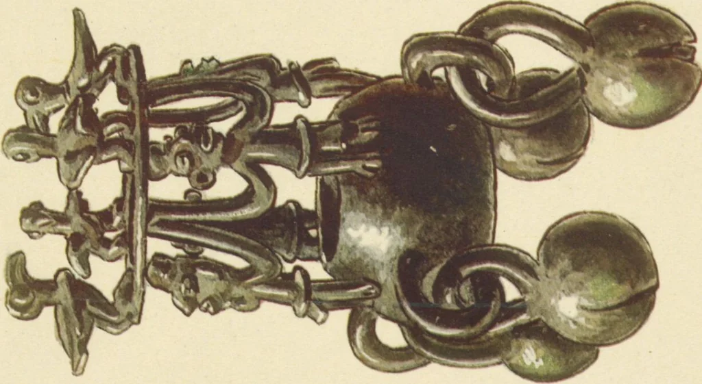 An illustration from Ancient Peruvian art : contributions to the archaeology of the empire of the Incas : [volume 4] / from his collections, by Arthur Baessler tr. by A.H. Keane ., 1902, leaf 91