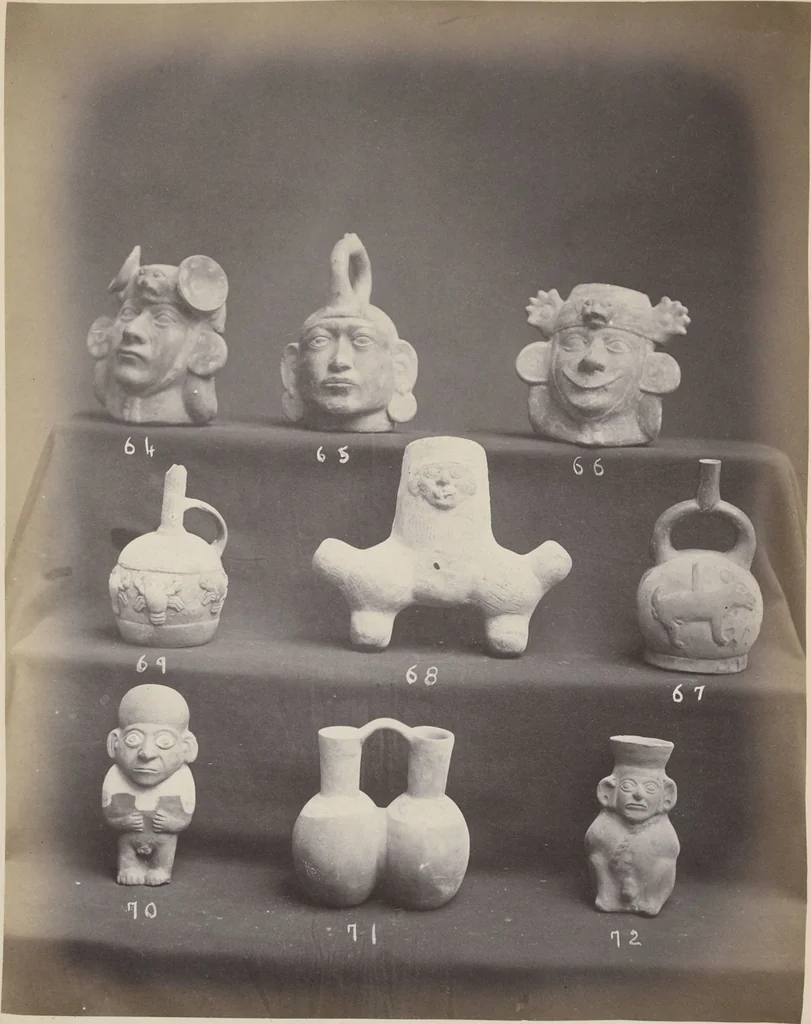 An illustration from Ancient pottery from the graves of Indians of Peru, South America : cheifly [sic] from the Santa valley near Chimbote ... photographed for W.W. Evans / by J.W. Hennager, New Rochelle, Jany. 1877, 1877, leaf 19