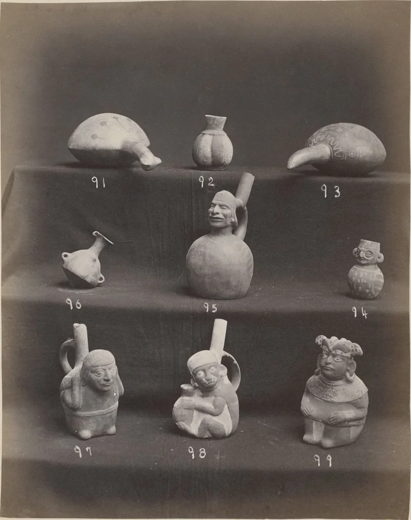 An illustration from Ancient pottery from the graves of Indians of Peru, South America : cheifly [sic] from the Santa valley near Chimbote ... photographed for W.W. Evans / by J.W. Hennager, New Rochelle, Jany. 1877, 1877, leaf 25