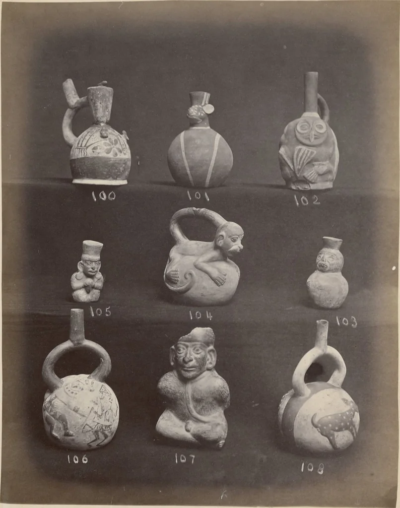 An illustration from Ancient pottery from the graves of Indians of Peru, South America : cheifly [sic] from the Santa valley near Chimbote ... photographed for W.W. Evans / by J.W. Hennager, New Rochelle, Jany. 1877, 1877, leaf 27