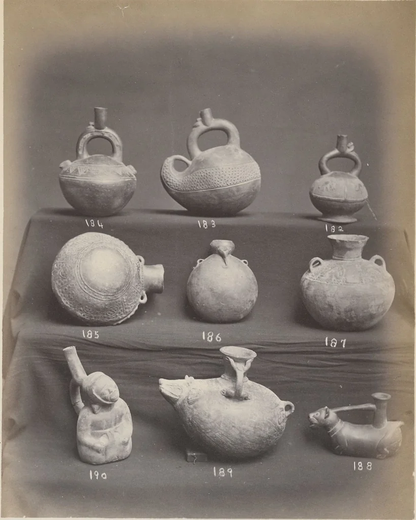 An illustration from Ancient pottery from the graves of Indians of Peru, South America : cheifly [sic] from the Santa valley near Chimbote ... photographed for W.W. Evans / by J.W. Hennager, New Rochelle, Jany. 1877, 1877, leaf 45
