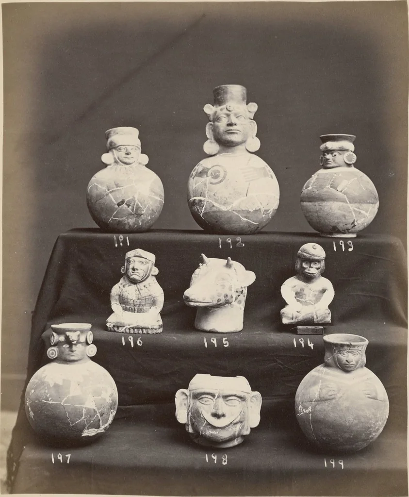 An illustration from Ancient pottery from the graves of Indians of Peru, South America : cheifly [sic] from the Santa valley near Chimbote ... photographed for W.W. Evans / by J.W. Hennager, New Rochelle, Jany. 1877, 1877, leaf 47
