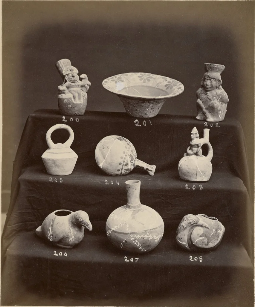 An illustration from Ancient pottery from the graves of Indians of Peru, South America : cheifly [sic] from the Santa valley near Chimbote ... photographed for W.W. Evans / by J.W. Hennager, New Rochelle, Jany. 1877, 1877, leaf 49