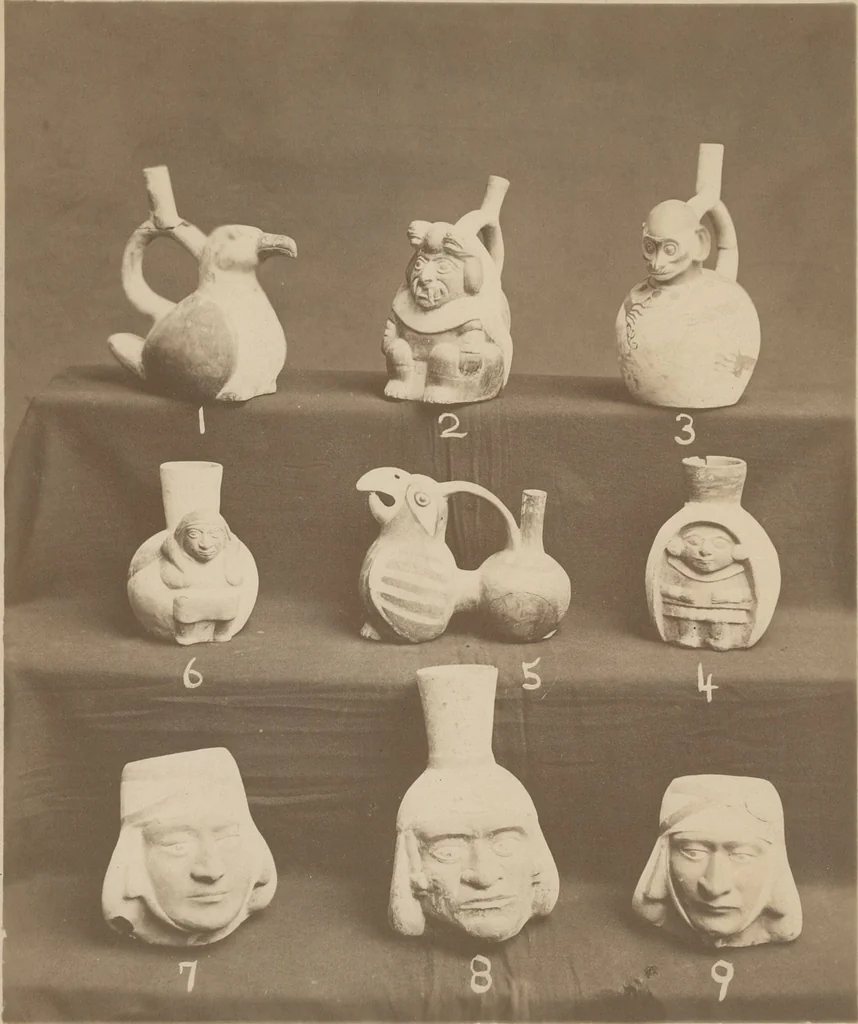 An illustration from Ancient pottery from the graves of Indians of Peru, South America : cheifly [sic] from the Santa valley near Chimbote ... photographed for W.W. Evans / by J.W. Hennager, New Rochelle, Jany. 1877, 1877, leaf 5