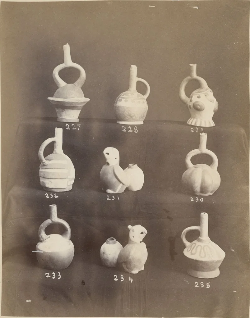 An illustration from Ancient pottery from the graves of Indians of Peru, South America : cheifly [sic] from the Santa valley near Chimbote ... photographed for W.W. Evans / by J.W. Hennager, New Rochelle, Jany. 1877, 1877, leaf 55