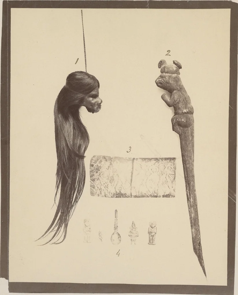 An illustration from Ancient pottery from the graves of Indians of Peru, South America : cheifly [sic] from the Santa valley near Chimbote ... photographed for W.W. Evans / by J.W. Hennager, New Rochelle, Jany. 1877, 1877, leaf 57