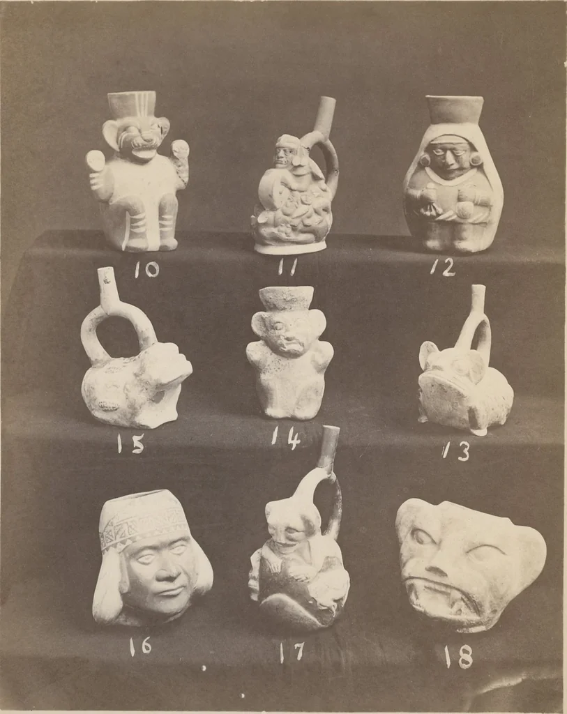 An illustration from Ancient pottery from the graves of Indians of Peru, South America : cheifly [sic] from the Santa valley near Chimbote ... photographed for W.W. Evans / by J.W. Hennager, New Rochelle, Jany. 1877, 1877, leaf 7