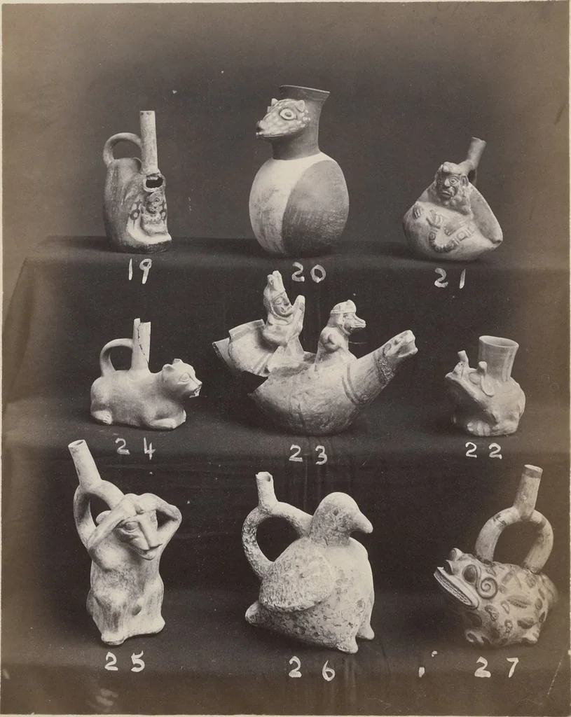 An illustration from Ancient pottery from the graves of Indians of Peru, South America : cheifly [sic] from the Santa valley near Chimbote ... photographed for W.W. Evans / by J.W. Hennager, New Rochelle, Jany. 1877, 1877, leaf 9