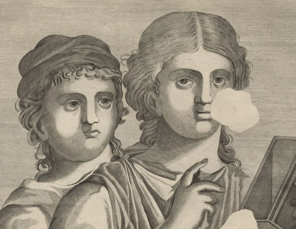 An illustration from Disegni intagliati in rame di pitture antiche ritrovate nelle scavazioni di Resina, 1746, leaf 26