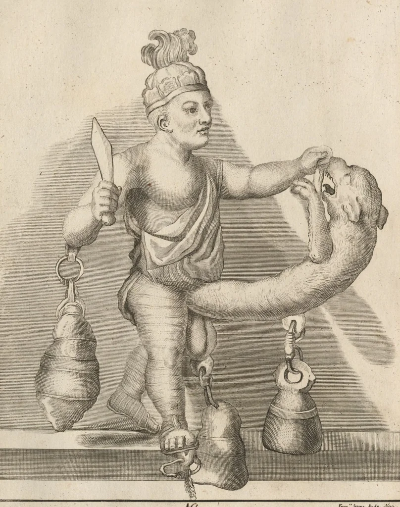An illustration from Disegni intagliati in rame di pitture antiche ritrovate nelle scavazioni di Resina, 1746, leaf 30