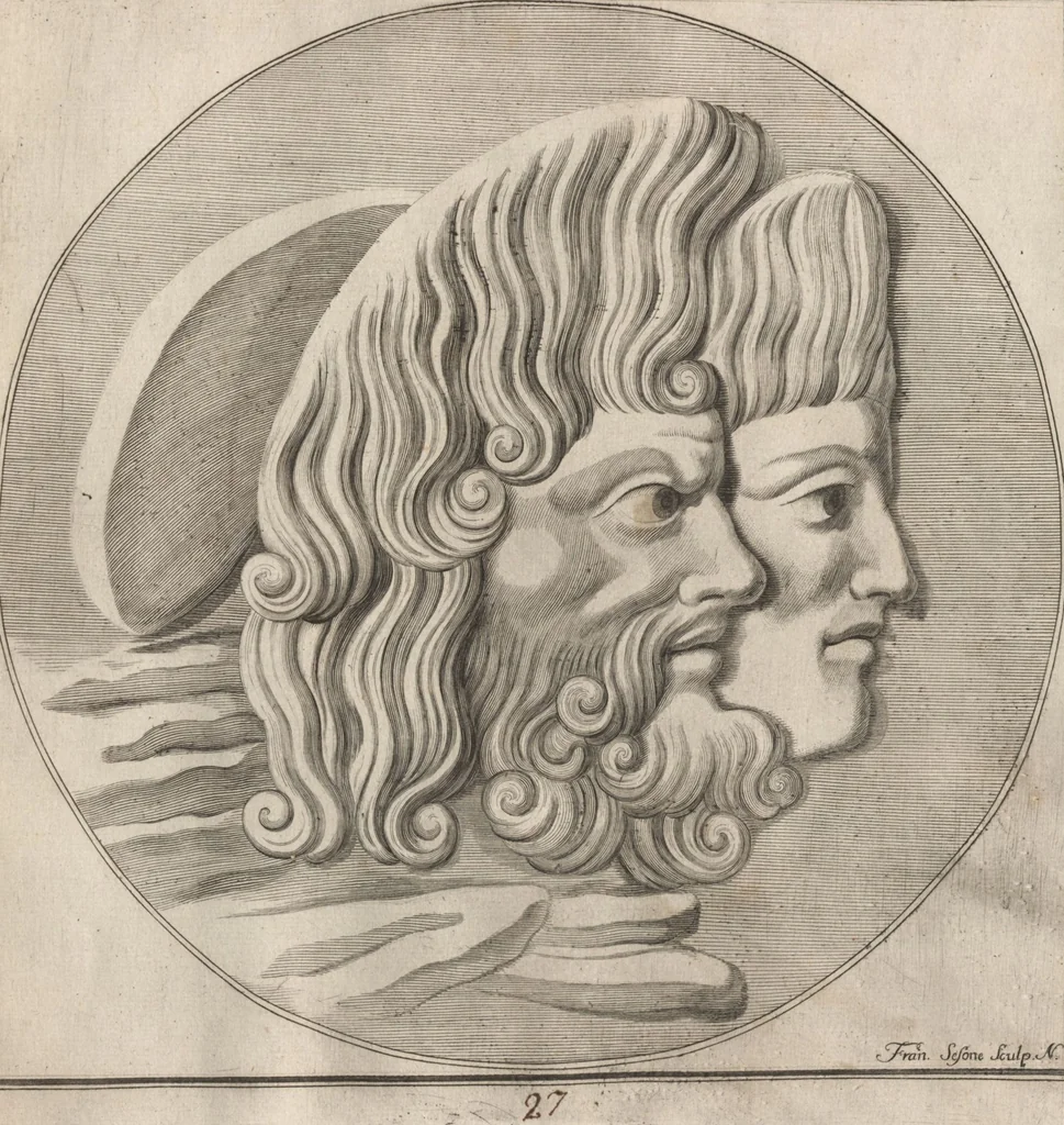 An illustration from Disegni intagliati in rame di pitture antiche ritrovate nelle scavazioni di Resina, 1746, leaf 39